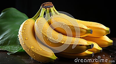 Vibrant Close-Up of a Banana AI Generated Cartoon Illustration