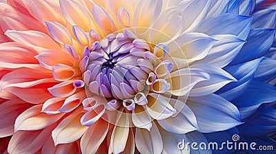 vibrant close up flower Cartoon Illustration