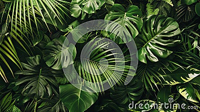 Emerald Canopy Tropical Leaf Closeup Stock Photo