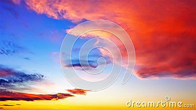 Vibrant Clouds at Sunset Stock Photo