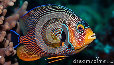 Vibrant clown fish in coral reef paradise generated by AI Stock Photo