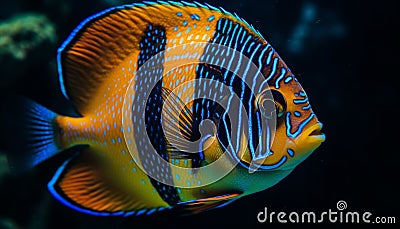 Vibrant clown fish swims in coral reef generated by AI Stock Photo