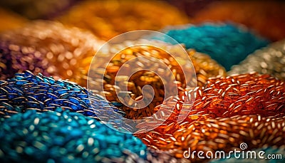 A vibrant collection of candy beads in a large heap generated by AI Stock Photo