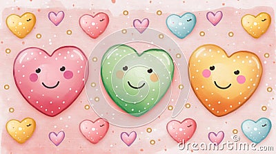 A vibrant collection of heartshaped illustrations that radiate love and joy, perfect for any romantic occasion Stock Photo