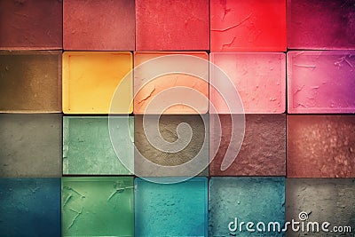 vibrant color palette with gradients and textures on vintage background Stock Photo