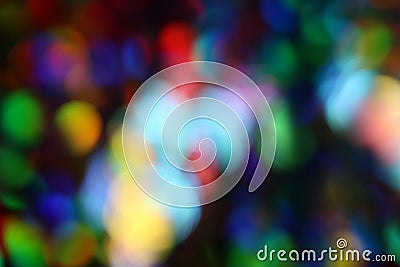 Vibrant colorful abstract rainbow sequins close up horizontal blurred background with bokeh Stock Photo