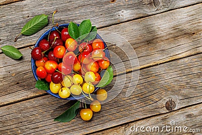 A vibrant and colorful cherry, bursting with sweet juiciness Stock Photo