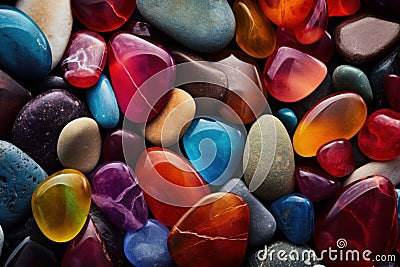 Vibrant Colorful gemstones closeup. Generate Ai Stock Photo