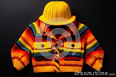 Colorful handmade knitted background for creative projects and crafting inspirations Stock Photo