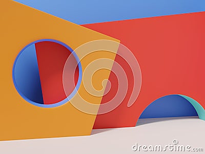 Vibrant Colors Minimal Geometric or Abstract Product Display Background for Beauty or Fashionable Products. Multi Stock Photo