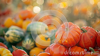 Vibrant colors and shapes blend into a hazy background at the farmers harvest celebration Stock Photo