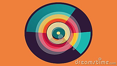 Vibrant colors and textures captured within a vinyl record freeze frame a visual ode to vinyls enduring appeal. Vector Vector Illustration