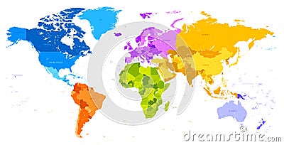 Vibrant Colors world map Vector Illustration