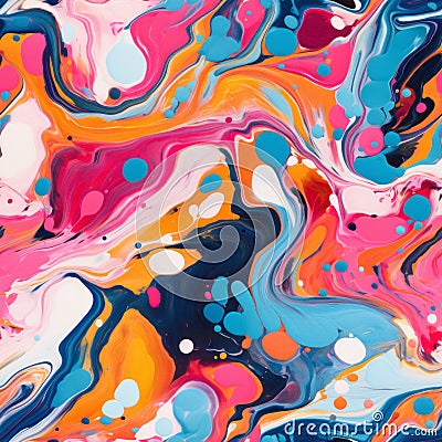 Vibrant And Colourful Abstract Painting Inspired By Llewellyn Xavier Stock Photo