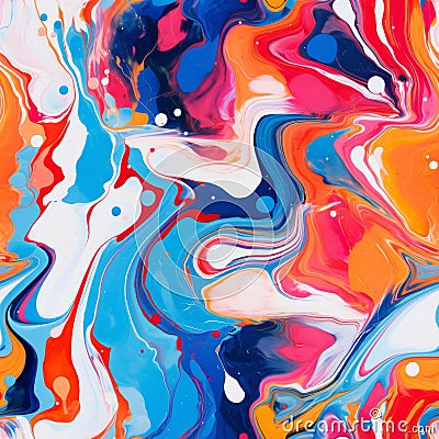 Vibrant And Colourful Abstract Painting Inspired By Llewellyn Xavier's Composition Viii Stock Photo