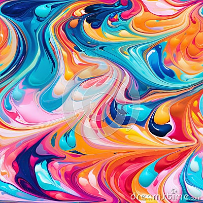 Vibrant And Colourful Abstract Painting Inspired By Llewellyn Xavier Stock Photo