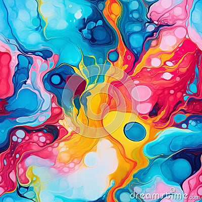 Vibrant And Colourful Abstract Paintings Inspired By Llewellyn Xavier Stock Photo