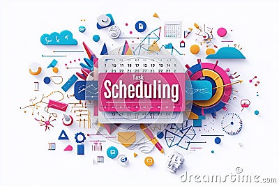 Creative representation of task scheduling with colorful elements in a modern design Stock Photo