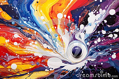 Vibrant Cosmic Explosion of Color Stock Photo