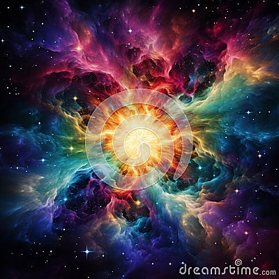 Vibrant Cosmic Kaleidoscope Stock Photo