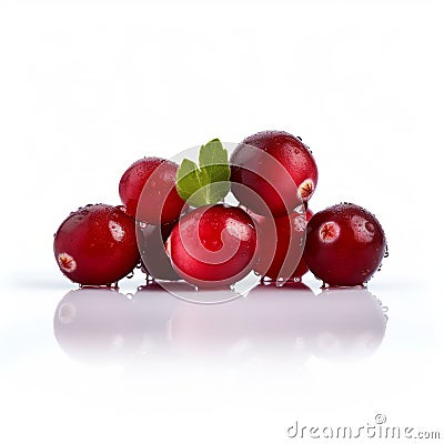 Vibrant Cranberry Product Photography On White Background Stock Photo