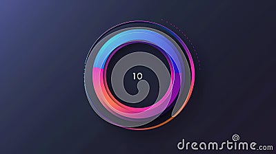 Vibrant 3D Circular Progress Bar with Smooth Gradients and Particle Effects for Modern Loading Screens Stock Photo
