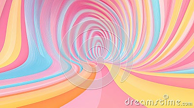 Vibrant 3D lines create a dynamic perspective, blending fluid colors and abstract patterns in a modern cartoon style Stock Photo