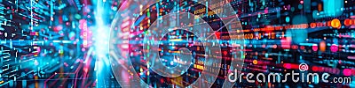 A vibrant depiction of a digital ecosystem where software bugs and code elements coexist in a complex network Stock Photo