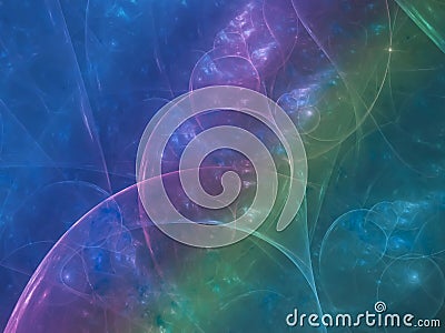 Vibrant digital particle virtual shiny nebula design fractal chaos Stock Photo