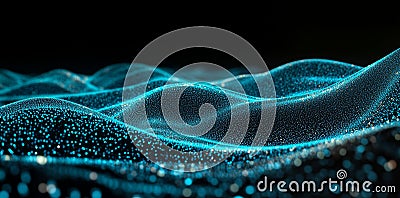 A vibrant digital tunnel displaying data streams and a bright light source in a futuristic environment. Stock Photo
