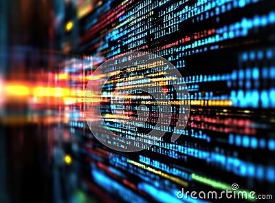 Dynamic Programming Code in Action Stock Photo