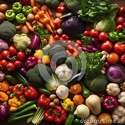 A vibrant and diverse assortment of vegetables in a farmer's market4 Stock Photo