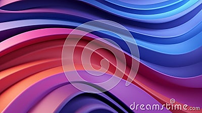 A vibrant and dynamic abstract background with flowing and colorful wavy lines. Generative ai Stock Photo