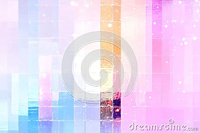 Multicolored Retro VHS Glitch Background with Soft Grainy Texture and Abstract Gradient Pattern Stock Photo