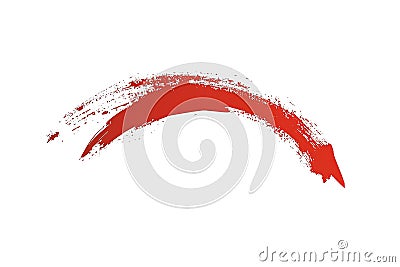 Dynamic Red Arrow: Brush Stroke Curve, Bold Direction, Abstract Art, Graphic Design Element, Vector Illustration, Stock Photo