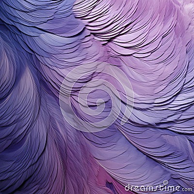 Vibrant Feathered Textures: A Surrealistic Close-up Of Pink And Purple Cartoon Illustration