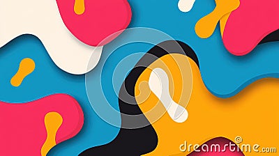 Vibrant, flat design with large color blobs creates an eyecatching visual experience that engages and delights viewers Stock Photo