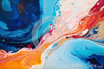Vibrant Fluid Abstract Art Stock Photo