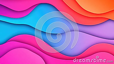 Vibrant fluid color gradients blend seamlessly, creating an eyecatching abstract background perfect for various design needs Cartoon Illustration
