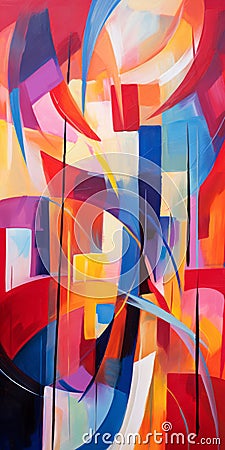 Vibrant Futurism: Abstract Painting Inspired By Francois Neilly Stock Photo