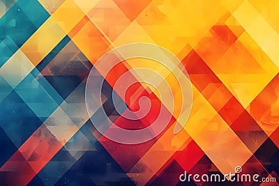 Vibrant Geometric Abstract Art, A Symphony of Color and Shape, Featuring Dynamic Triangles and Overlapping Designs Stock Photo