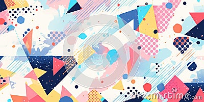 vibrant geometric patterns in abstract art, generative AI Stock Photo