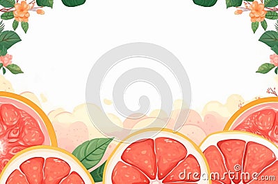 Vibrant Grapefruit banner. Generate Ai Stock Photo