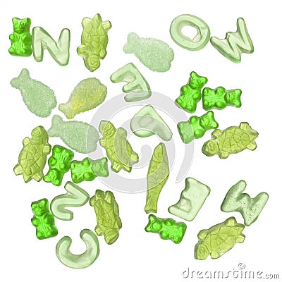 Vibrant green jelly candy Editorial Stock Photo