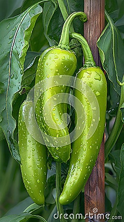 Vibrant harvest Homegrown green pepper paprika, rich in vitamins Stock Photo