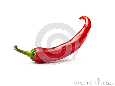 Vibrant Heat: Red Hot Chili Pepper Isolated on White Background Stock Photo