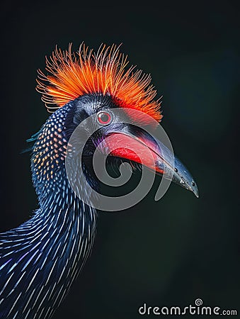 Vibrant Hornbill Bird Portrait Stock Photo