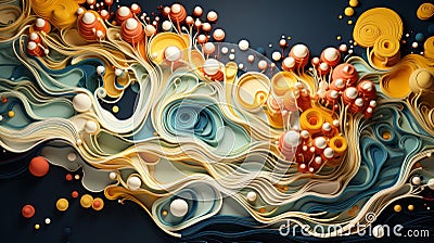 A colorful swirly paper art background Stock Photo