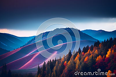 Bright gradient color landscape generated by ai Stock Photo