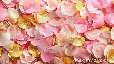 Soft Pink and Gold Confetti Party Favors for a Festive and Fun Celebration Stock Photo